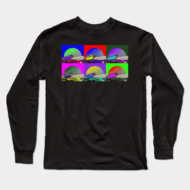 Monorail Pop Art Long Sleeve T-Shirt by Tomorrowland Arcade